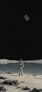 Lone Astronaut on a Silent Alien Shore