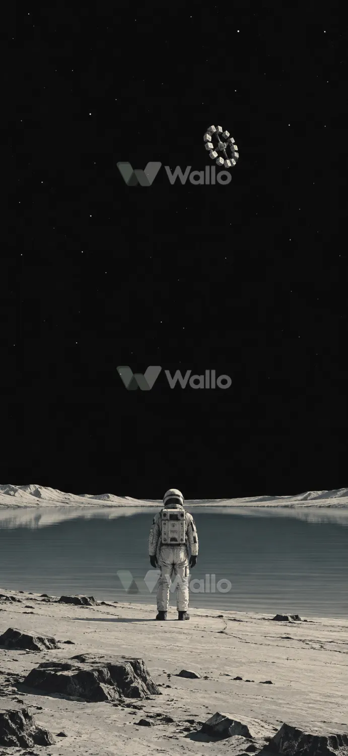 Lone Astronaut on a Silent Alien Shore