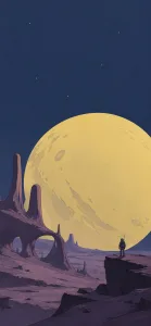 Pale Moon, Purple Stone, and Tiny Explorer