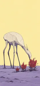 Gentle Grazer Among Red Succulents