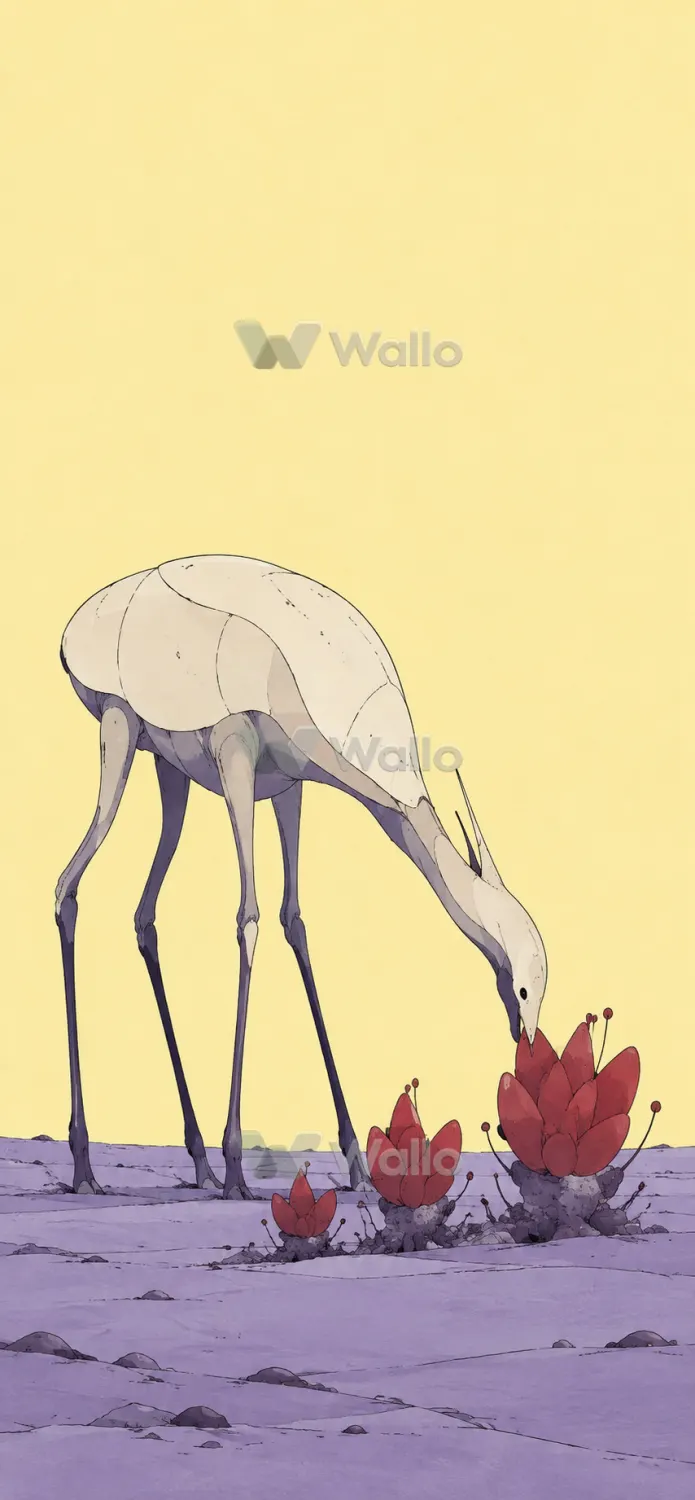 Gentle Grazer Among Red Succulents