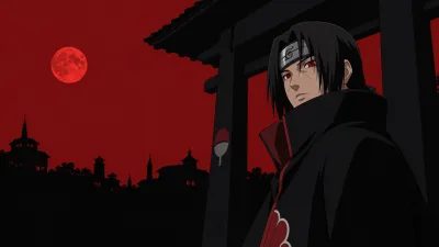 Itachi Beneath the Moonlit Crows