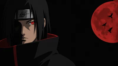 Itachi Beneath Moonlight and Crows