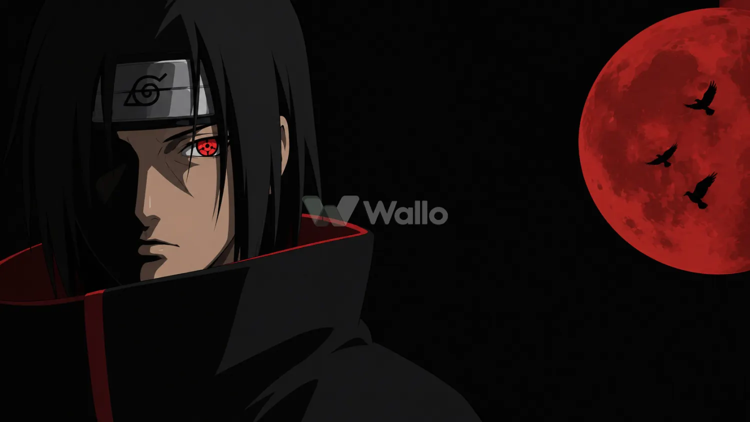 Itachi Beneath Moonlight and Crows