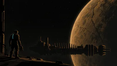 Ishimura Beneath a Cracked Planet