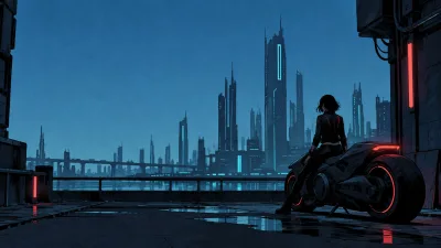 Quiet Cyan Motorcycle Alley