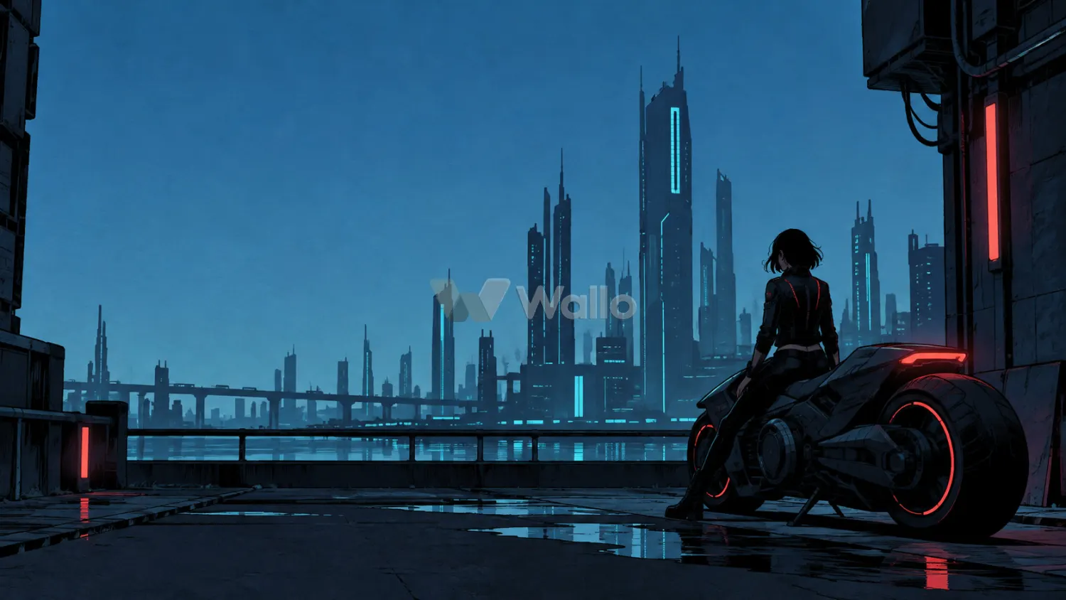 Quiet Cyan Motorcycle Alley