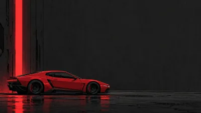 Crimson Coupe in Charcoal Silence