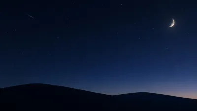 Quiet Starry Night Over Silhouetted Hills