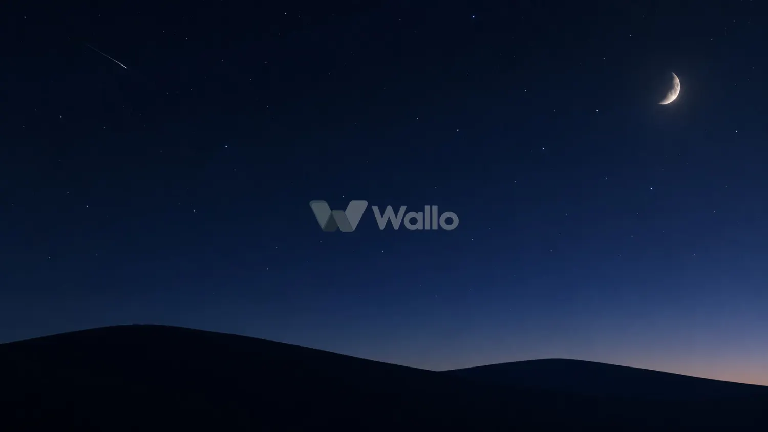 Quiet Starry Night Over Silhouetted Hills