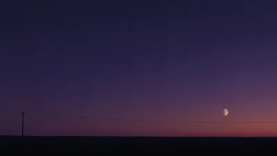 Lone Pole Beneath a Purple Moon