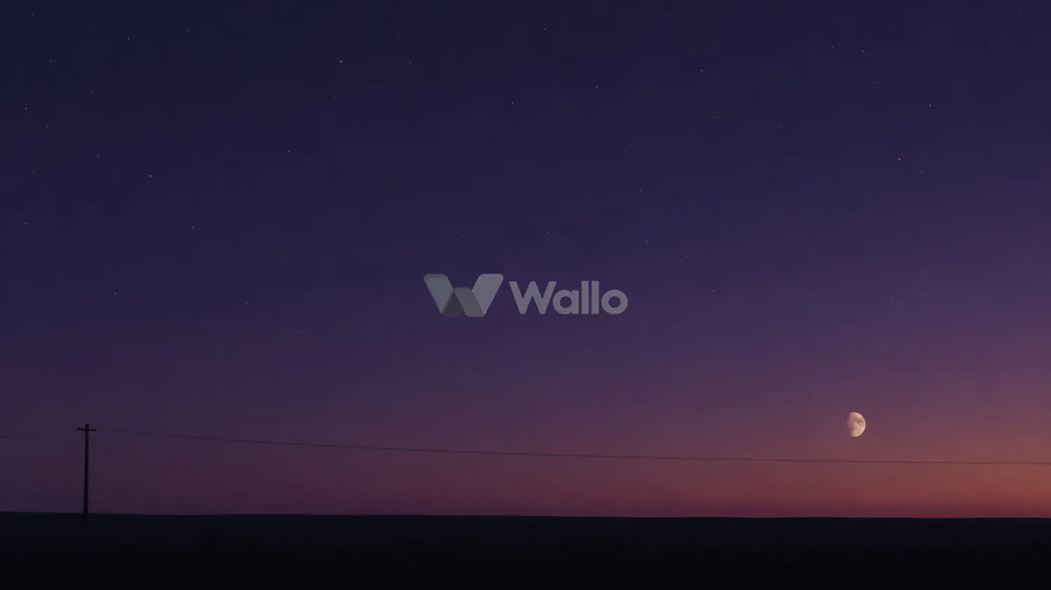 Lone Pole Beneath a Purple Moon