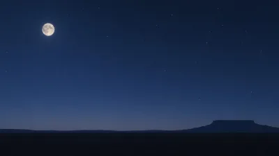 Slate Moon Over a Quiet Desert