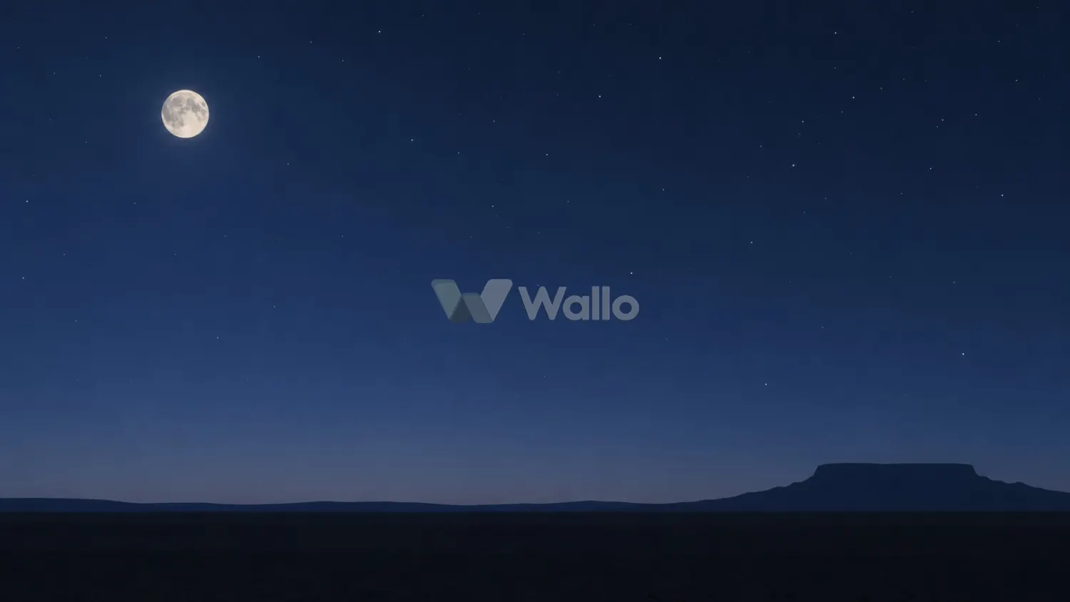 Slate Moon Over a Quiet Desert