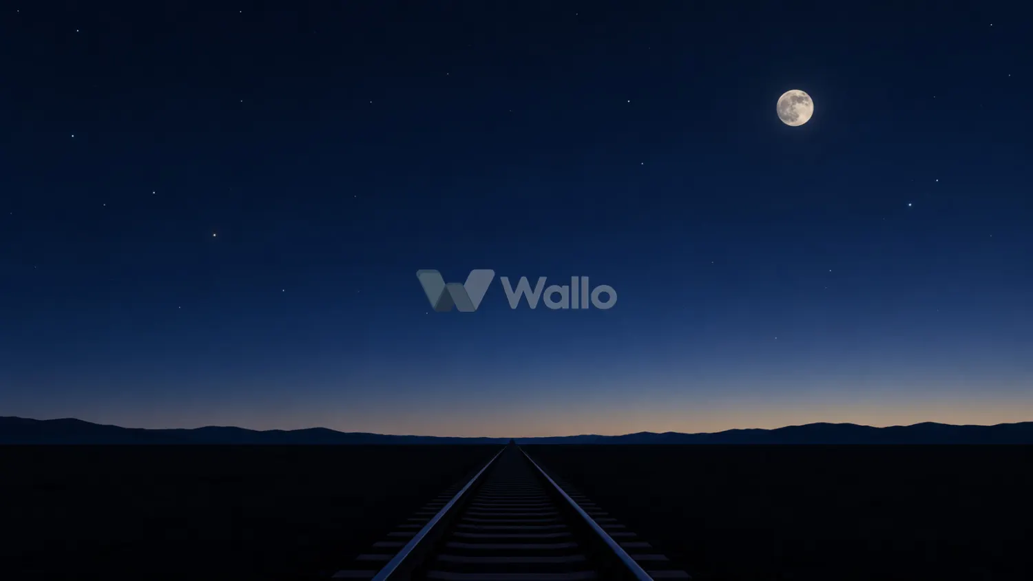 Moonlit Rails Beneath a Navy Sky
