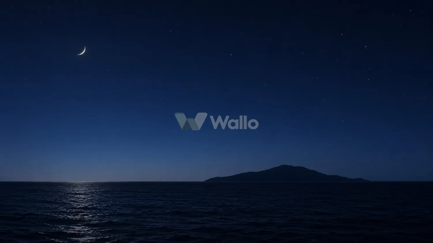 Crescent Moon Over a Silent Ocean