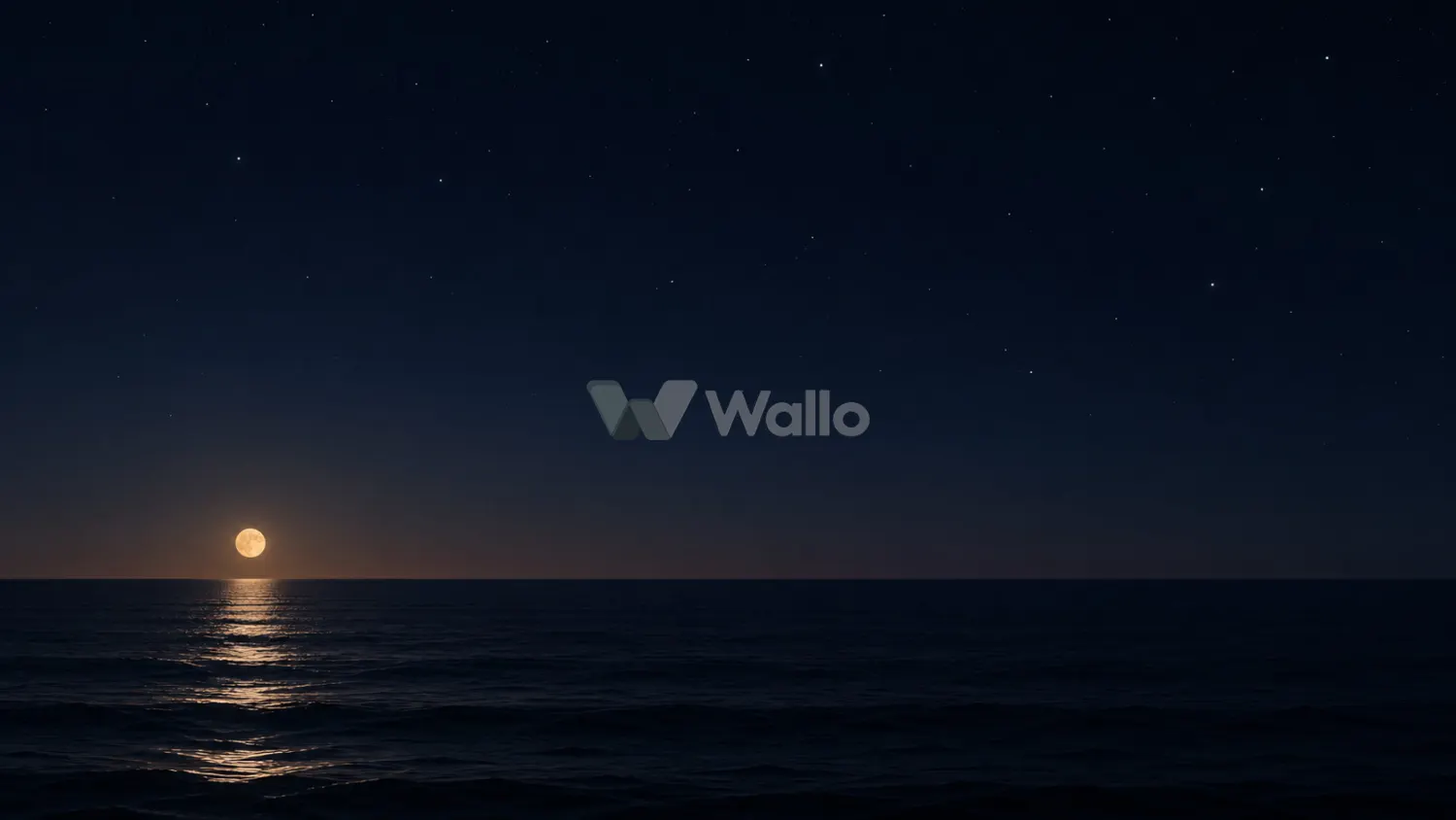 Moonlit Horizon Over a Quiet Ocean