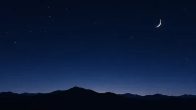 Crescent Over Silent Mountains