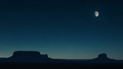 Sparse Stars Over Midnight Desert Mesas