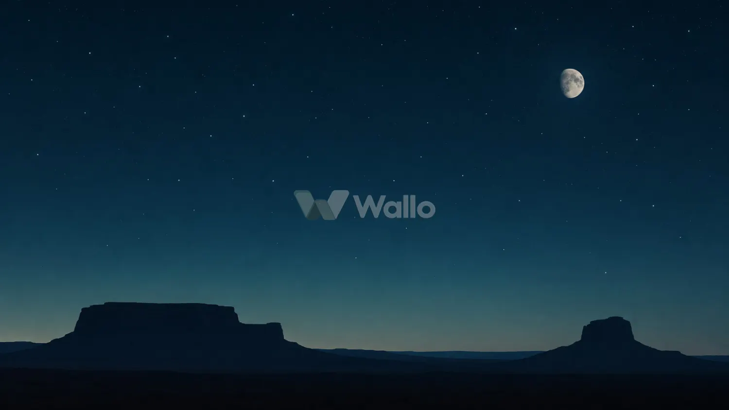 Sparse Stars Over Midnight Desert Mesas