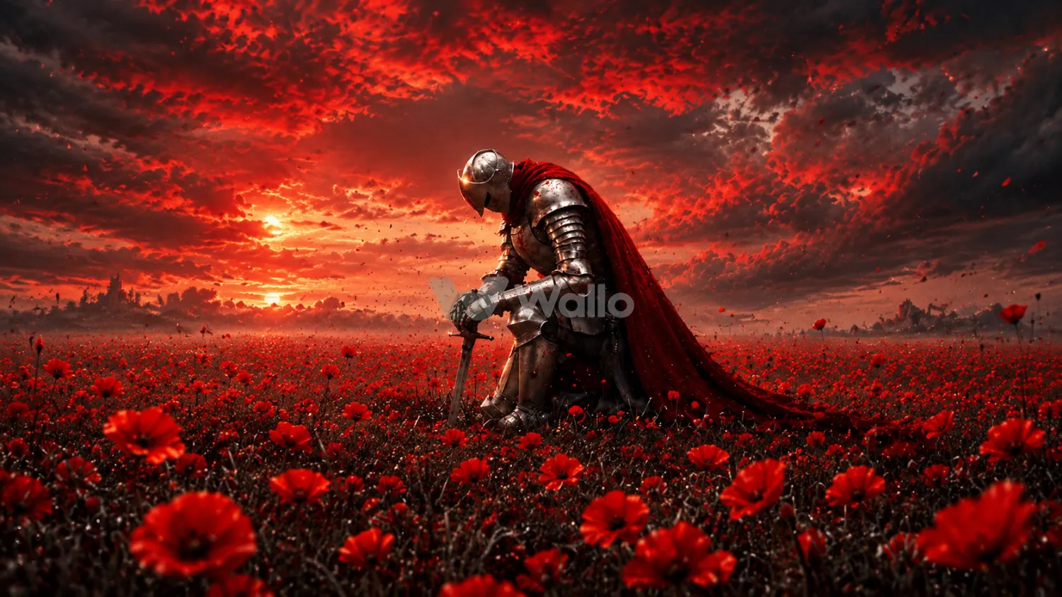 Knight in the Crimson Poppy Field
