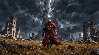 Red Crusader Beneath the Lightning Tower