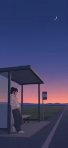 Quiet Solitude at a Rural Bus Shelter