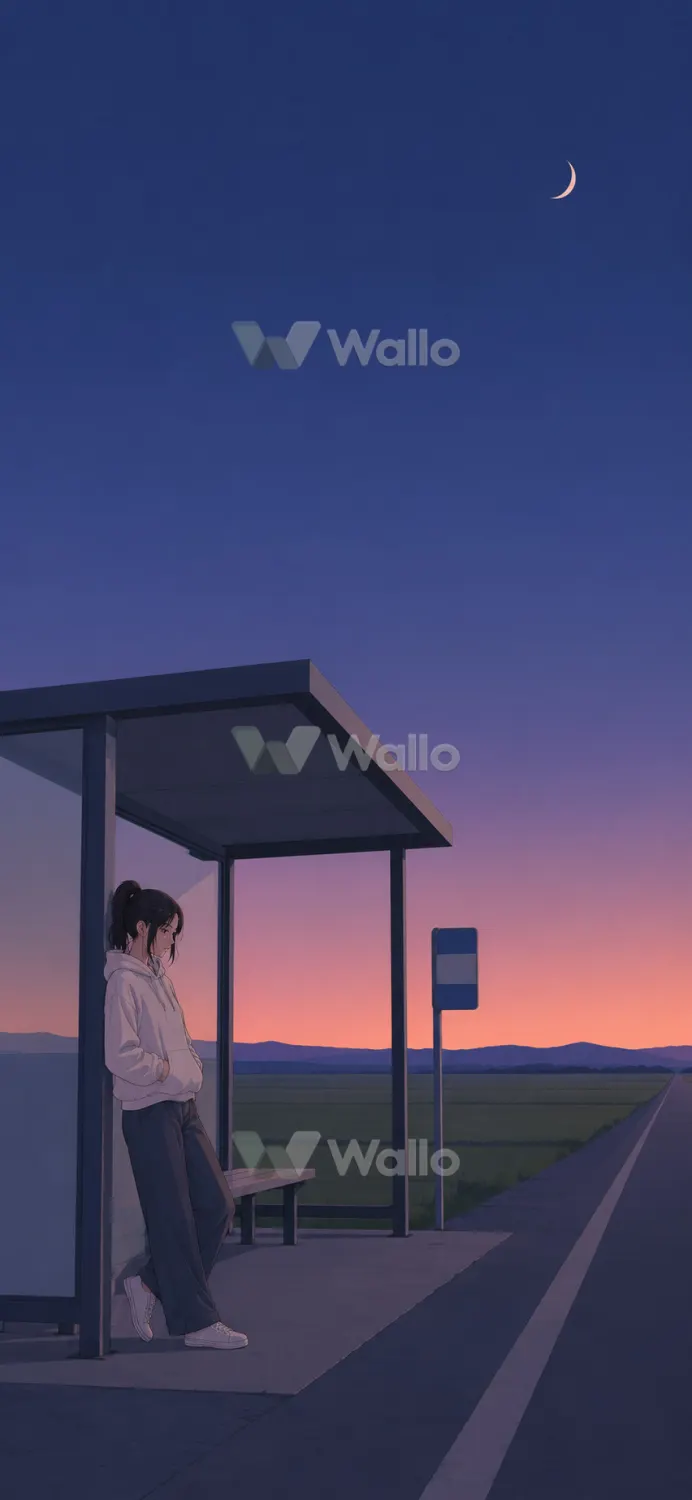 Quiet Solitude at a Rural Bus Shelter