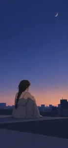 Rooftop Solitude at Indigo Dusk
