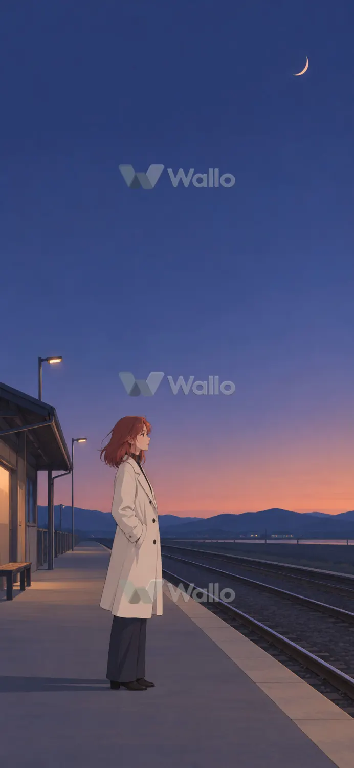 Auburn Woman at the Empty Platform