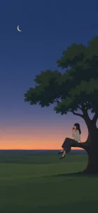 Lone Apple Tree at Dusk