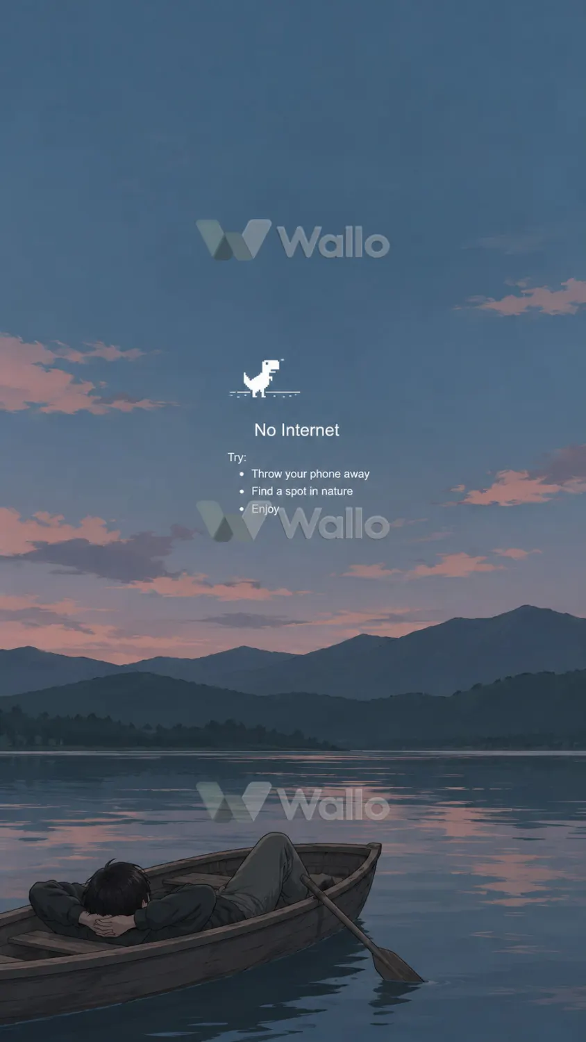 Quiet Rowboat Beneath Distant Mountains