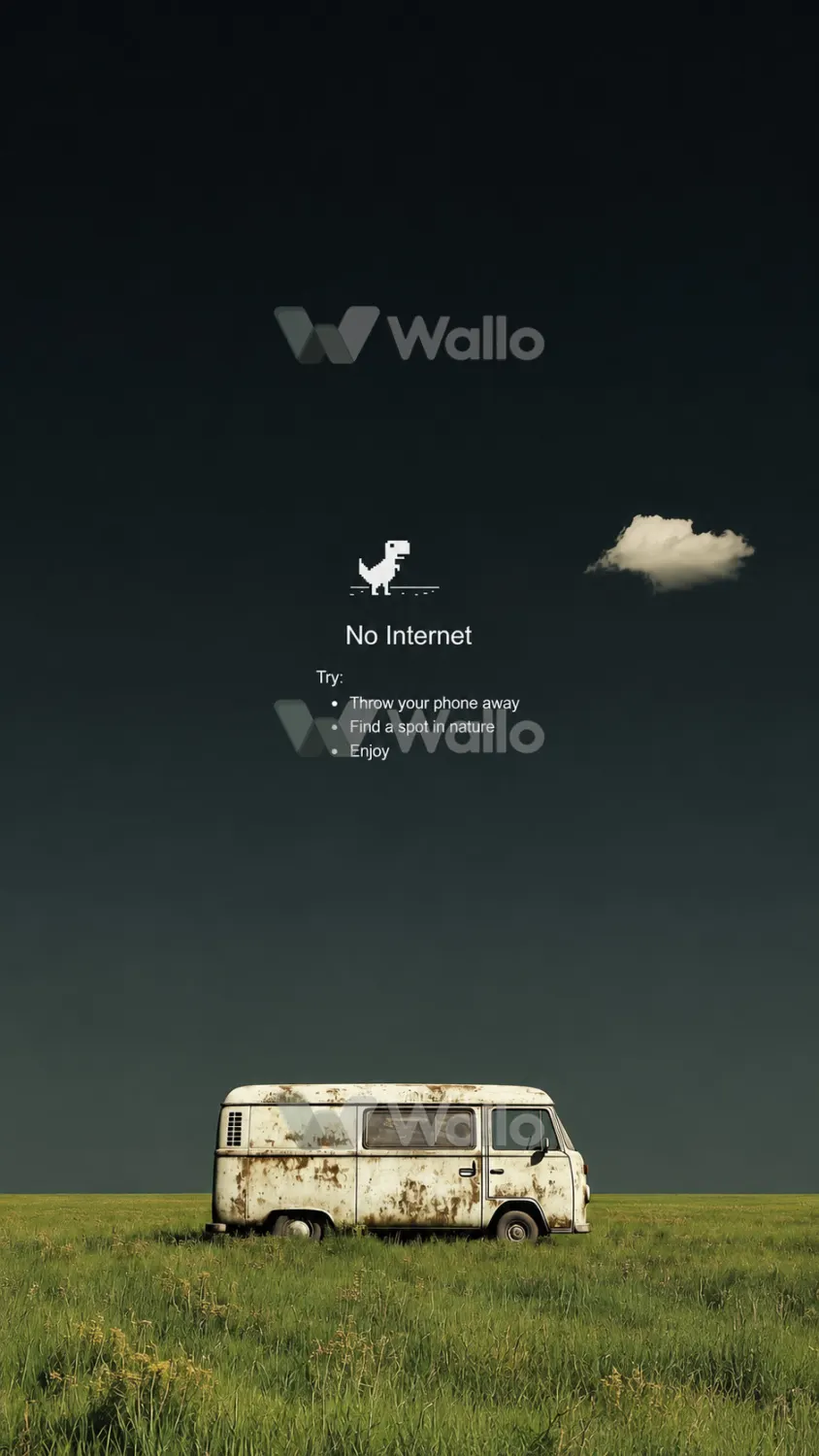 Solitary Vintage Camper Under a Vast Sky