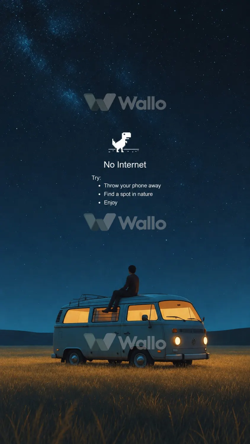 Teal Camper Beneath Sparse Stars