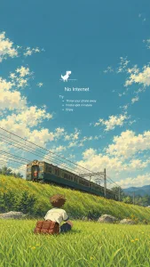 Traveler Watching a Distant Rural Train