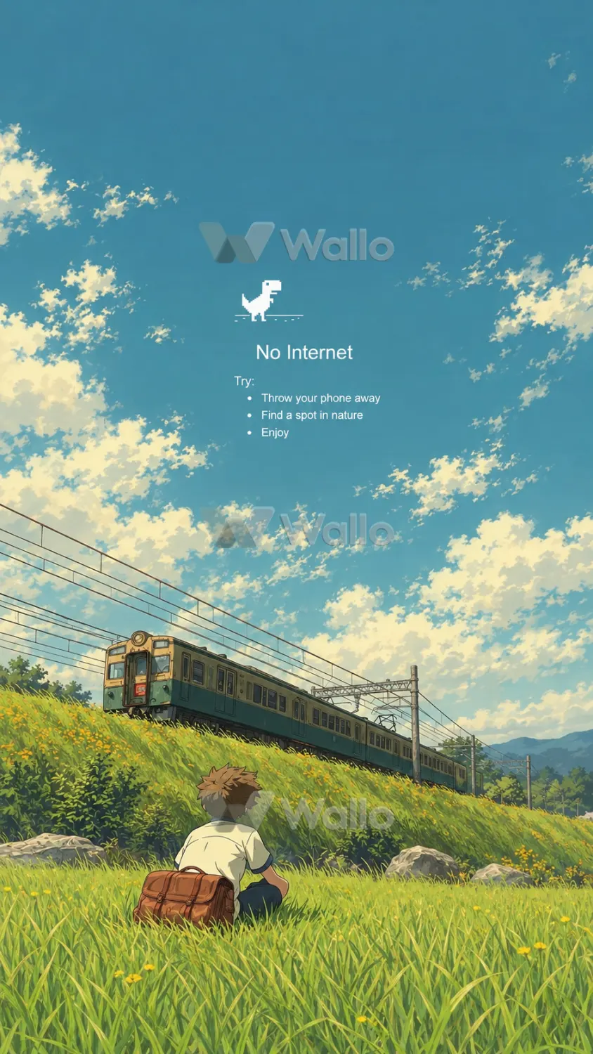 Traveler Watching a Distant Rural Train