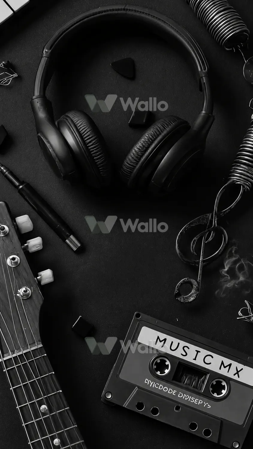 Charcoal Cassette and Guitar Picks