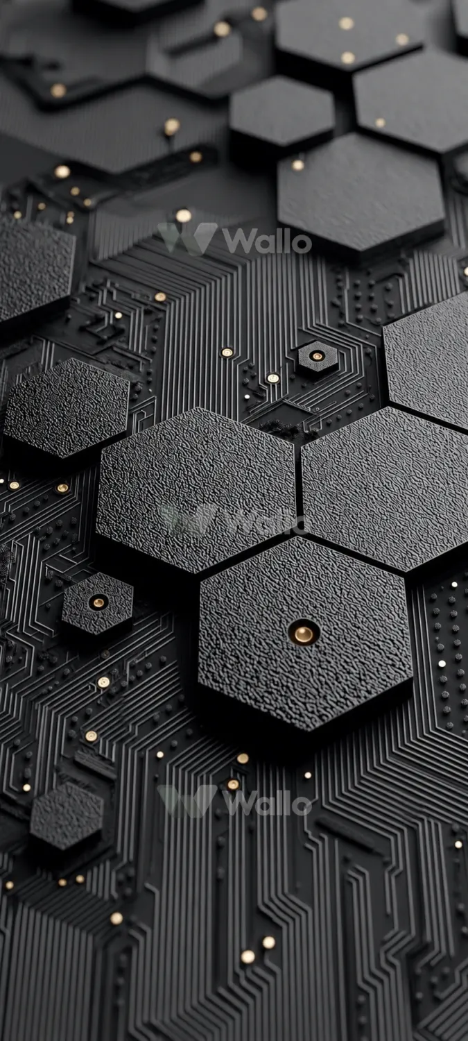 Matte Hexagonal Circuit Texture