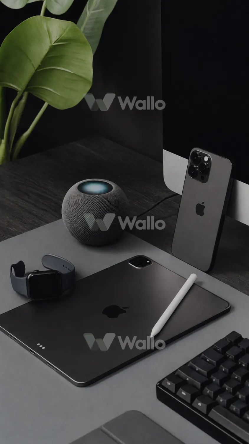 Minimal Monochrome Tech Desk